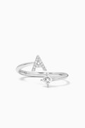 Fergus James Letter 'A' Princess Diamond Ring in 18kt White Gold