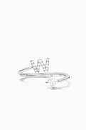 Fergus James Letter 'W' Princess Diamond Ring in 18kt White Gold