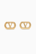 Valentino Garavani Ovalette VLOGO Earrings in Gold-tone Metal