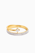 Astrid & Miyu Pave Crystal Illusion Ring in 18kt Gold-plated Sterling Silver