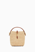 SAINT LAURENT Mini Le 37 Bucket Bag in Raffia