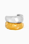 Alexandra Hakim Chili Rings in 22kt Gold-plated Brass & Silver, Set of 2