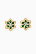 Damas Stella D'Oro Diamond & Malachite Studs in 18kt Rose Gold
