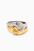 Luv Aj Two-tone Coquille Ring Set