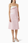 Miu Miu Deconstructed Midi Dress in Poplin