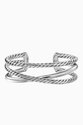 David Yurman Bold Crossover Three Row Cuff Bracelet in Sterling Silver