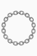 David Yurman Sculpted Oval Link Necklace in Sterling Silver