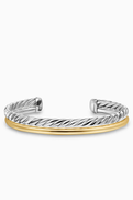 David Yurman DY Mercer Two Row Cuff Bracelet in 18kt Gold & Silver
