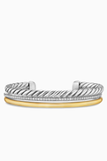 David Yurman DY Mercer Diamond Cuff Bracelet in 18kt Gold & Silver