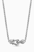 David Yurman DY Cable Diamond Pendant Necklace in Sterling Silver