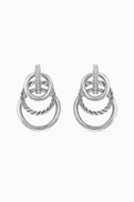 David Yurman DY Mercer Triple Ring Drop Earrings in Sterling Silver