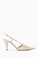 Valentino Garavani Bowow 85 Slingback Pumps in Kidskin Leather