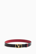 Valentino Garavani VLogo Signature Reversible Belt in Leather