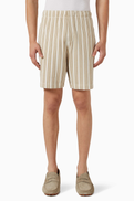 Vince Jacquard-Stripe Shorts in Cotton