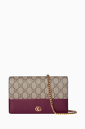 Gucci GG Marmont Wallet on Chain in GG Supreme & Leather