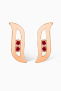 Damas Alif Brilliance Ruby Earrings in 18kt Rose gold