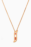 Damas Alif Brilliance Ruby Necklace in 18kt Rose Gold