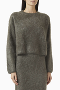 Soft Goat Brushed Crewneck Sweater in Cashmere
