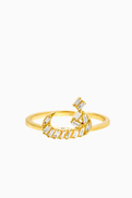 Bil Arabi Oula XS Arabic Letter 'Faa' Diamond Ring in 18kt Gold