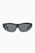 SAINT LAURENT Oval Sunglasses in Acetate