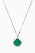 Emanuele Bicocchi Malachite Flourish Amulet Necklace in Sterling Silver