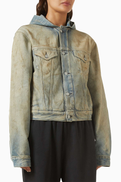 Acne Studios Eco-stonewash Hooded Jacket in Denim