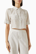 Frame Stripe Utility Shirt in Cotton-silk