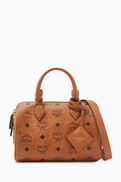 MCM Small Ella VI Boston Bag in Visetos Canvas