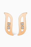 Damas Alif Diamond Stud Earrings in 18kt Rose Gold