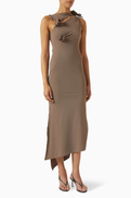 Coperni Floral Slit Midi Dress