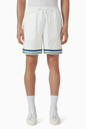 Casablanca Tennis Club Icon Shorts in Silk-twill