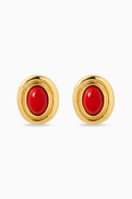 Heaven Mayhem Prize Burgundy Earrings in Enamel & Brass