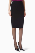 SAINT LAURENT Cassandre Pencil Skirt in Satin