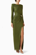 Self-Portrait Rhinestone Maxi Dress