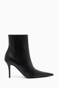 Amina Muaddi Barbara 90 Booties in Nappa Leather