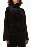 ORR Button-collar Top in Velvet