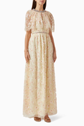 Self-Portrait Floral Embellished Maxi Dress
