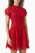 Self-Portrait Qipao Mini Dress in Lace