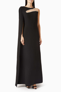 NASS Slit Cape-style Maxi Dress