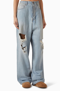 Balenciaga Baggy Distressed Jeans in Denim