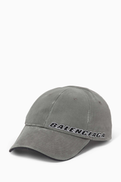 Balenciaga Tilted Typo Cap in Cotton Drill