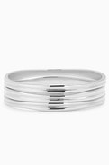 Luv Aj The Mallorca Bangles in Silver-plated Brass, Set of 3