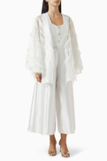 Poca & Poca Feather-trim Sleeves Jumpsuit