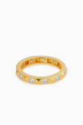 MER"S Studded Band Ring in 24kt Gold-plated Silver