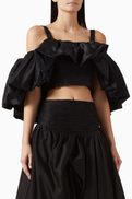 Aje Romy Crop Top in Linen Blend