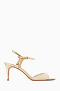 Schutz Golden Haze 75 Sandals in Metallic Leather