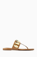 Schutz High Summer I Embellished Slippers in Leather