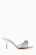Schutz Festas I Embellished 70 Sandals in Metallic Leather