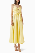 Zimmermann Awaken Knot-front Dress in Linen