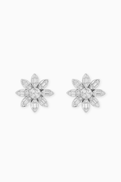 KHAILO SILVER Flower Stud Earrings in Sterling Silver